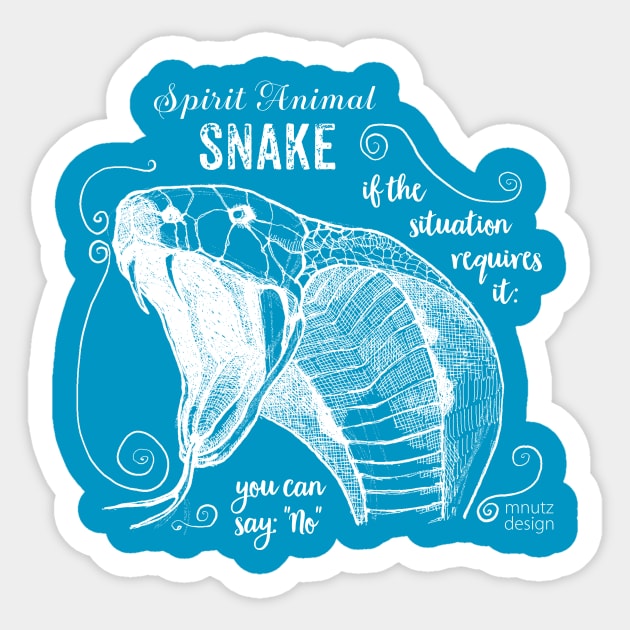 Spirit animal - Snake white Sticker by mnutz